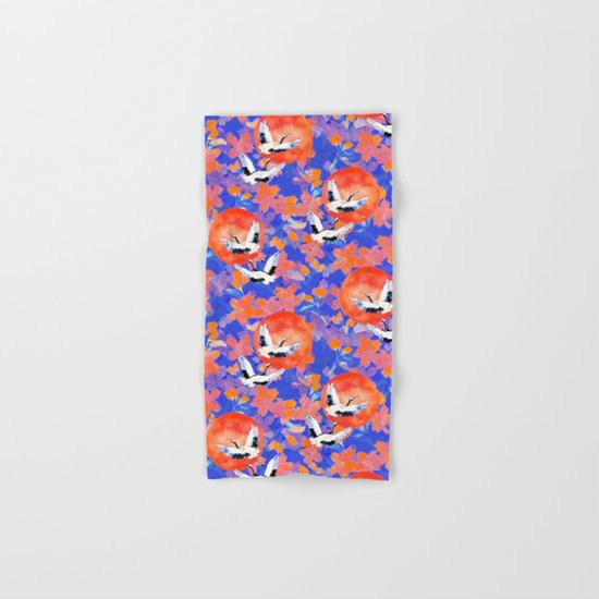 Japanese Garden: Cranes, Sun and Blossoms LT Hand & Bath Towel