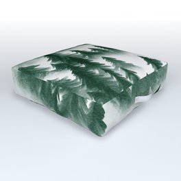 Green Forest Cover in Mist Wanderlust Nature Outdoor Floor Cushion