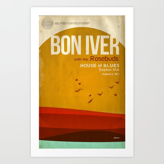 Custom Bon Iver concert poster Art Print
