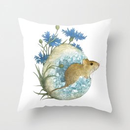Field Mouse and Celestite Geode Throw Pillow