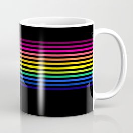 Tiny Rainbow on Black Coffee Mug
