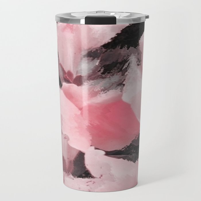 Light Pink Snapdragons Abstract Flowers Travel Mug