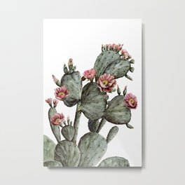 Prickly Pear Cactus Painting Metal Print