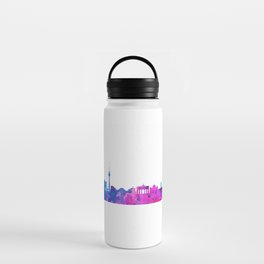 Berlin Skyline Watercolor Blue Orange Pink Purple Green Cityscape Berlin Germany Europe City Skyline Water Bottle