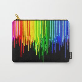 Rainbow Paint Drops on Black Carry-All Pouch | Joy, Rainbow, Splatter, Black, Neon, Love, Colorful, Colourful, Nature, Pattern 