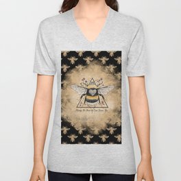 Gold Bee Art V Neck T Shirt