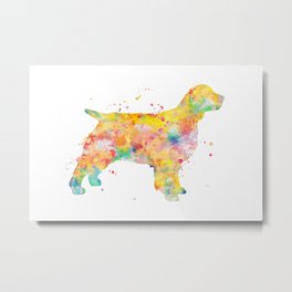 English Springer Spaniel Watercolor Painting Metal Print | Animal, Dogbreed, Watercolor, Dogportrait, Dog, Pet, Springerspaniel, Abstractdog, Dogsilhouette, Dognursery 