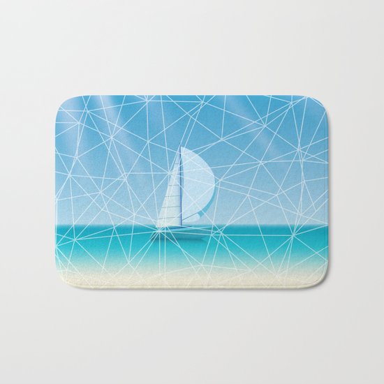 Geometric sea Bath Mat