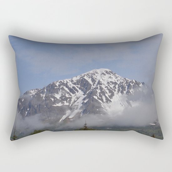 Seward Mountain Fog Rectangular Pillow