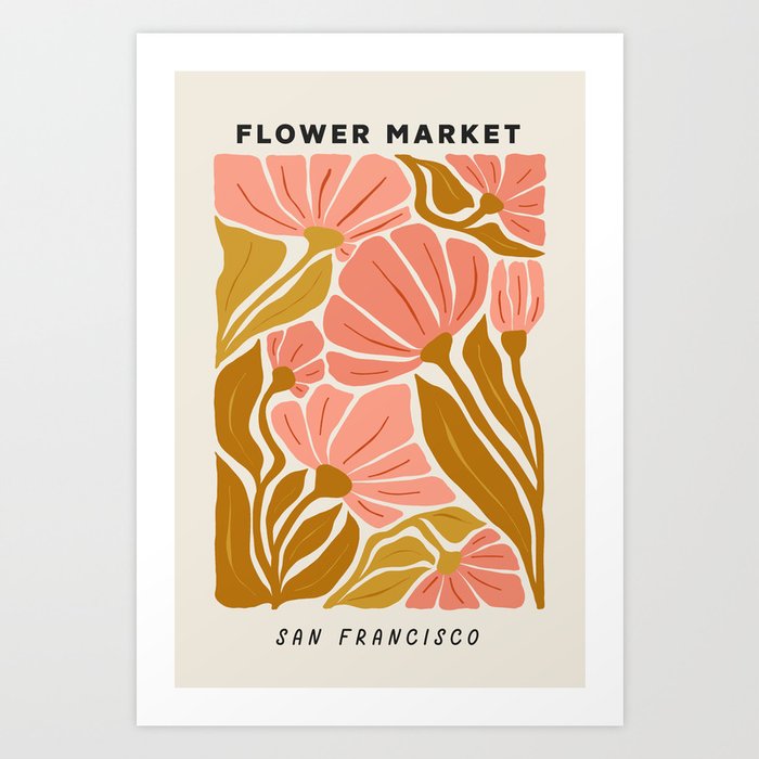 Flower Market San Francisco Print Art Print