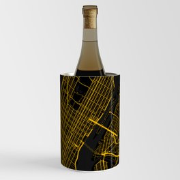 Manhattan City Map Gold | City Street Map | United States Cities Maps Wine Chiller