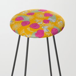 Retro Spring Rose Bouquet Counter Stool