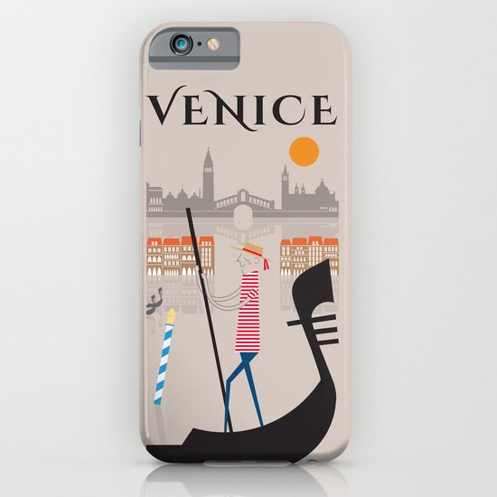 Venice - In the City - Retro Travel Poster Design iPhone & iPod Case