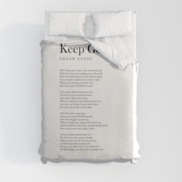 Keep Going - Edgar Guest Poem - Literature - Typography Print 2 Duvet Cover