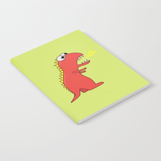 Cute Cartoon Dinosaur With Fire Breath Notebook