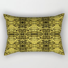 Liquid Light Series 50 ~ Yellow Abstract Fractal Pattern Rectangular Pillow
