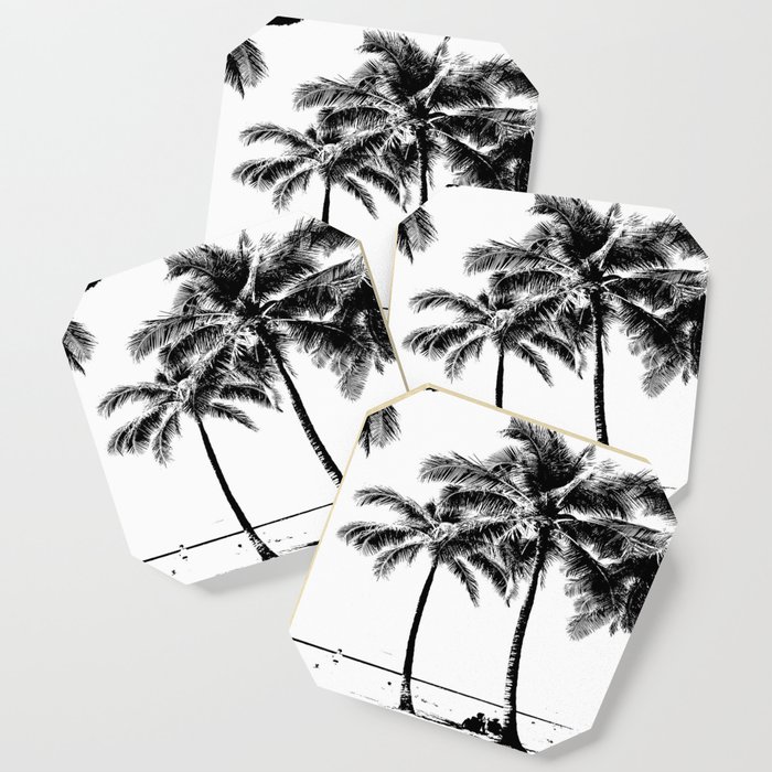 Society6 ケース Black and White Palm Tree with Hawaii Summer Black and White Palm Tree with Hawaii Summer Sea Beach Art