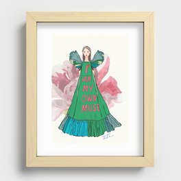 I am my own muse fashion illustration Recessed Framed Print
