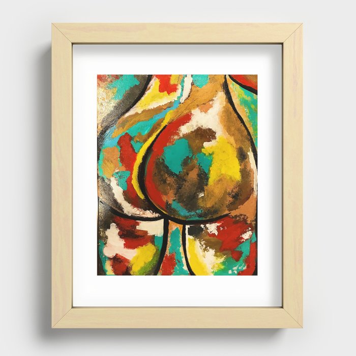 big booty,ass,woman,beautiful,sexy,african inspired,colourful,colorful,big butt Recessed Framed Print