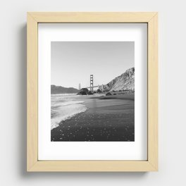 Black and White Golden Gate Bridge Recessed Framed Print