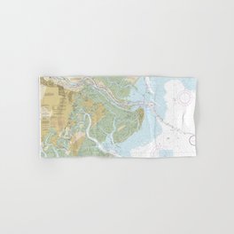 Savannah River and Wassaw Sound Nautical Chart 11512 – Coastal Georgia and South Carolina Hand & Bath Towel