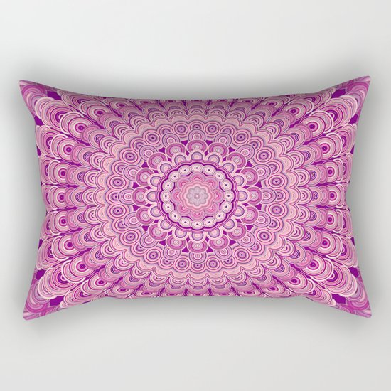 Pink flower mandala Rectangular Pillow