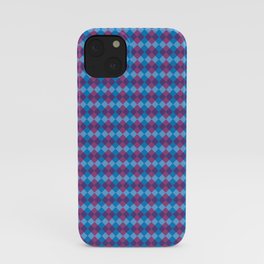 Celestial gingham, blue and purple iPhone Case