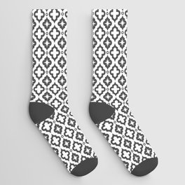Dark Grey Ornamental Arabic Pattern Socks