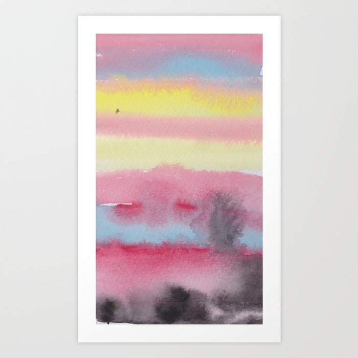 6 1903011 Watercolour Abstract Painting Muted Colours Art Print By Valourine