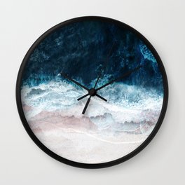 Blue Sea II Wall Clock | Holidays, Beach, Adventure, Waves, Tropical, Ocean, Blue, Art, Travel, Sand 
