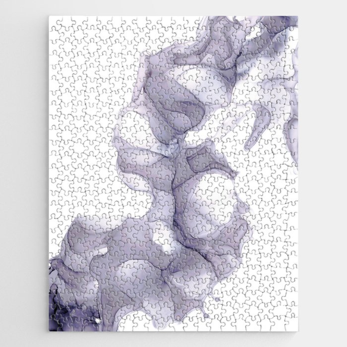 Periwinkle Abstarct 4522 Modern Alcohol Ink painting by Herzart Jigsaw Puzzle