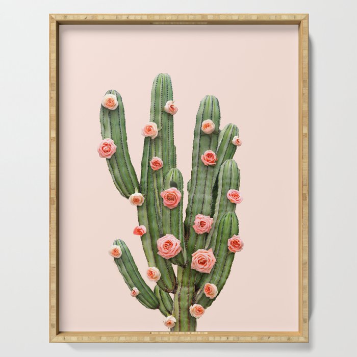 CACTUS AND ROSES Serving Tray