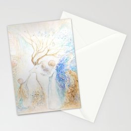 The unicorn transformation spirit animal with angels Stationery Card
