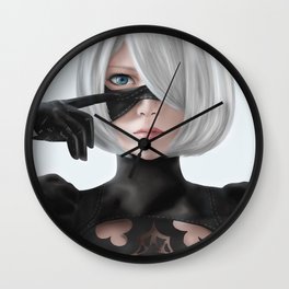 Nier Automata 2b fanart cosplay SesshuAsuak portrait Wall Clock