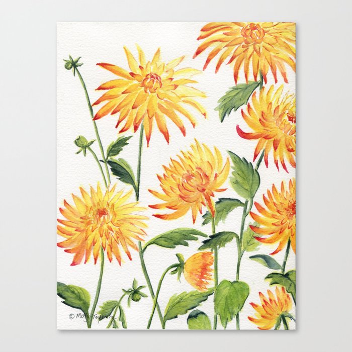 Dahlia Flowers 1 Canvas Print