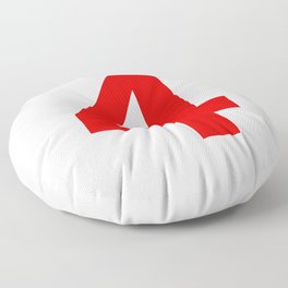 Number 4 (Red & White) Floor Pillow