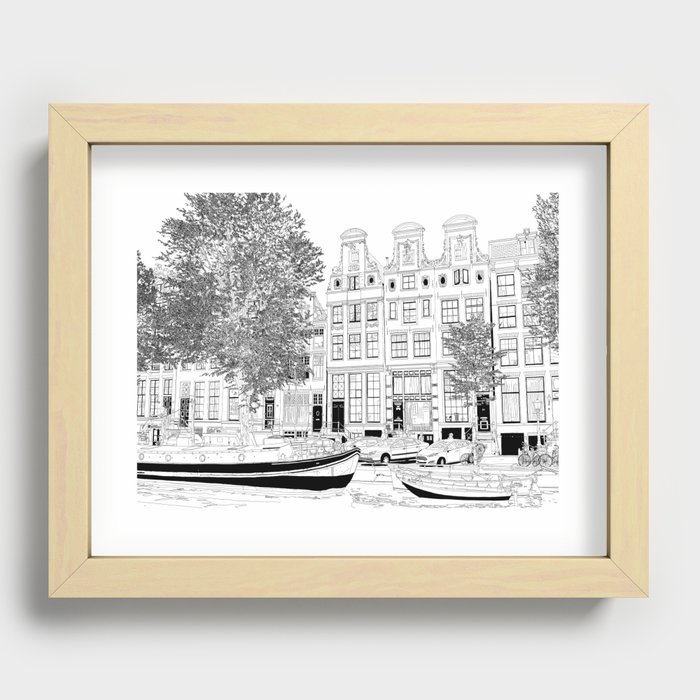 Amsterdam Canal Houses Recessed Framed Print