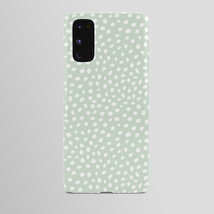 Danish Pastel Green Cute Seamless Polka Dot Digital Paper | Light Green  Android Case