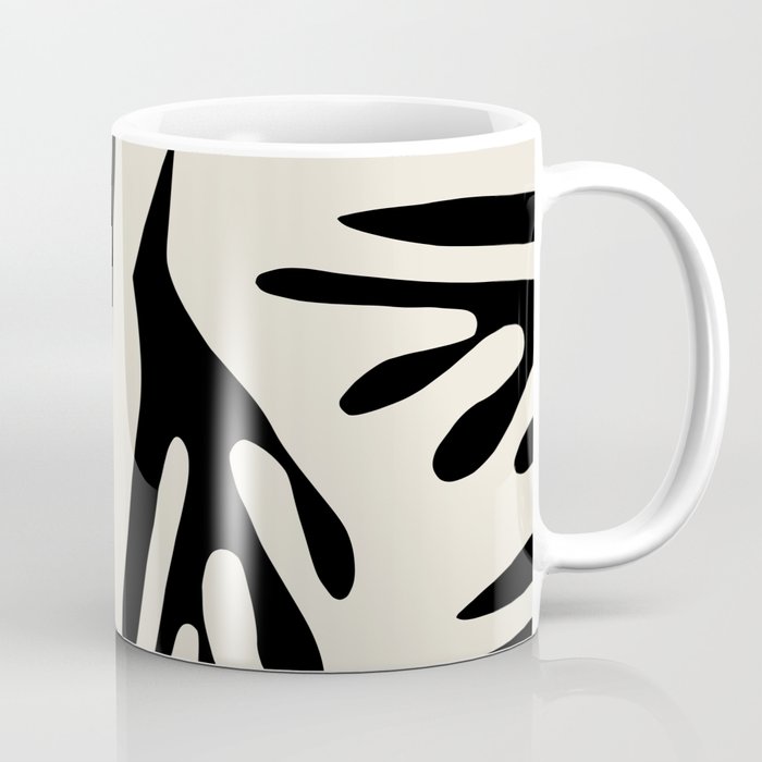 Ailanthus Cutouts Abstract Pattern Black and Cream Coffee Mug