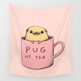 Pug of Tea Wall Tapestry