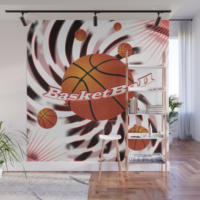 Basketball Wall Mural By Josephineandfriends Society6