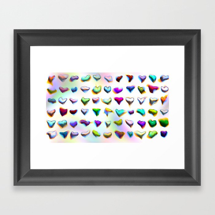 Distorted Hearts Framed Art Print