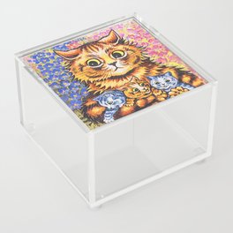 Louis Wain - A Cat with her Kittens  Acrylic Box