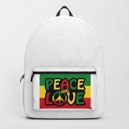 Peace And Love, Reggae Design Backpack