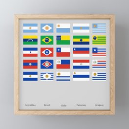 Conesur Flag's Mash Up - Argentina, Brazil, Chile, Paraguay, Uruguay Framed Mini Art Print