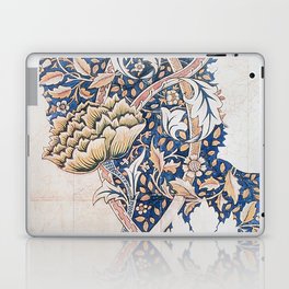 Design for Windrush by William Morris 1883 // Romanticism Blue Red Yellow Color Filled Floral Design Laptop Skin