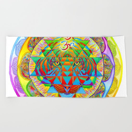 Inner Strength Sri Yantra Mandala Beach Towel