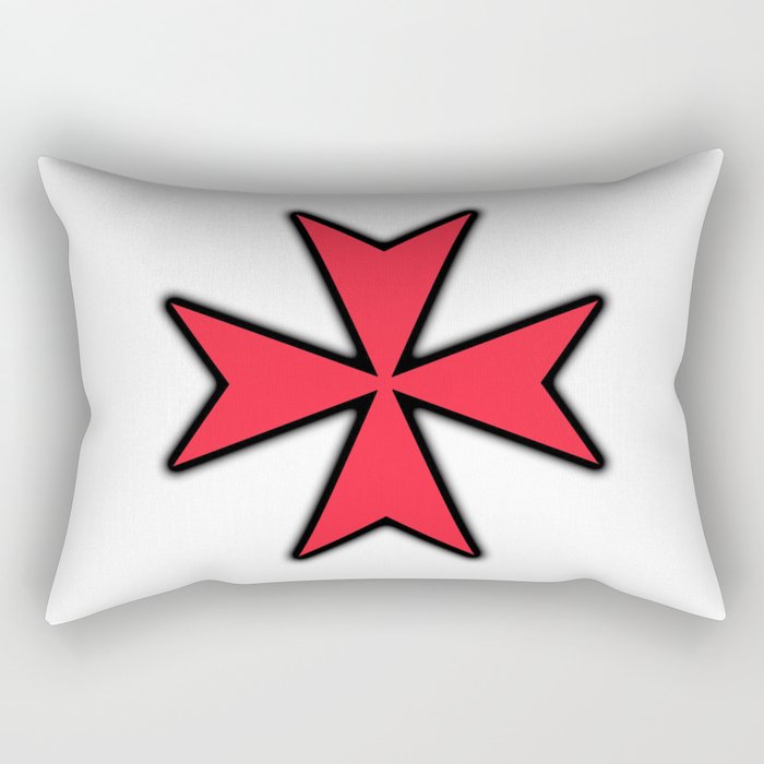 AMALFI CROSS RED black Rectangular Pillow