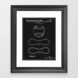 Baseball Patent - Black Framed Art Print