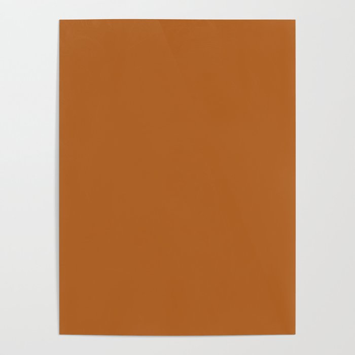 Medium Terracotta Orange Brown Solid Color Earth-tone Pairs Pantone Autumn Maple 17-1145 TCX Poster